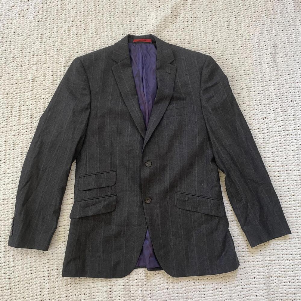 Men's Ted Baker Grey Pinstripe Wool Joe Blazer - Size 40 (Medium)